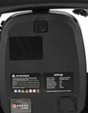 The lithium battery pack clipped under the seat